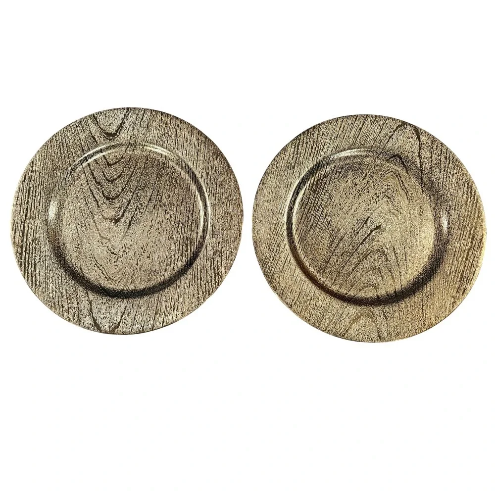 Plastic Gold Charger Plates Set of 2  13